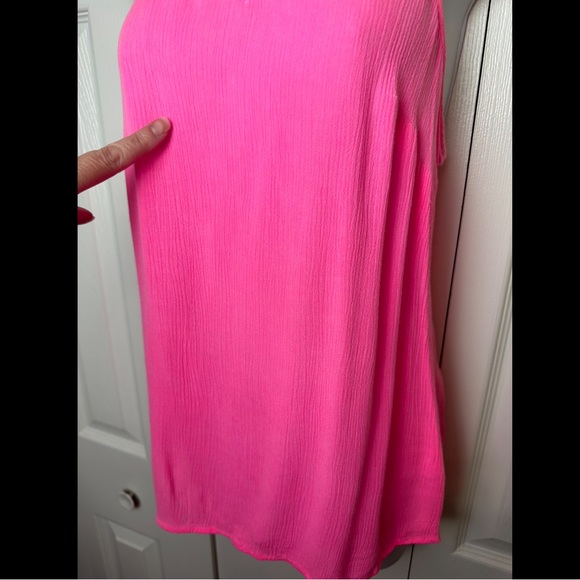 LILLY PULITZER Dusk Racerback Tank Top blouse Shirt Neon Kin Royal Pink Rayon - Picture 10 of 14